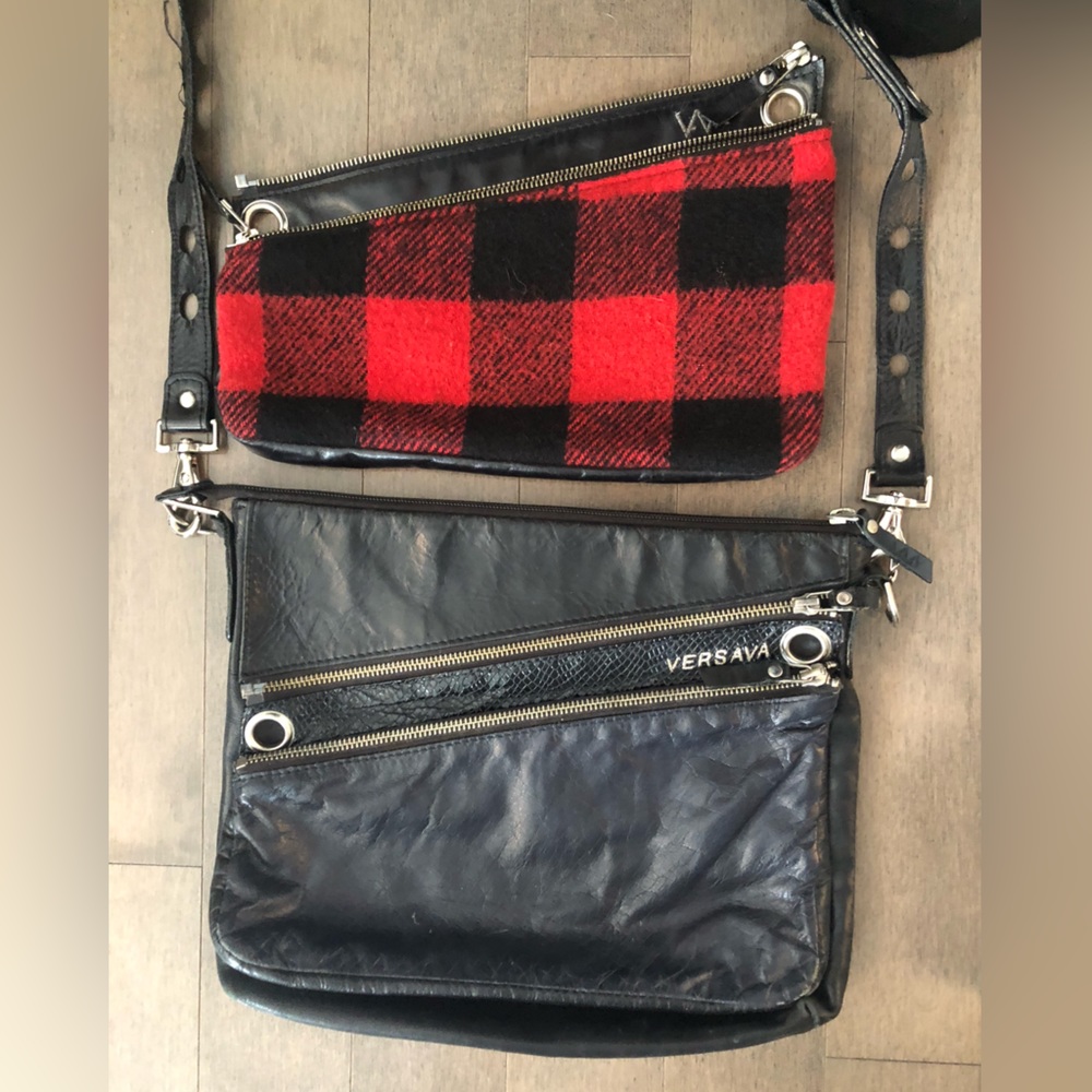 Versa leather handbag with removable flap (comes with 2 different flaps!